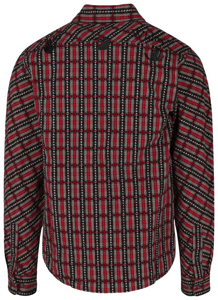 Off White Flannel Check Shirt Red