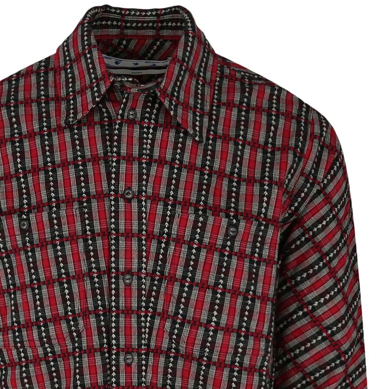 Off White Flannel Check Shirt Red