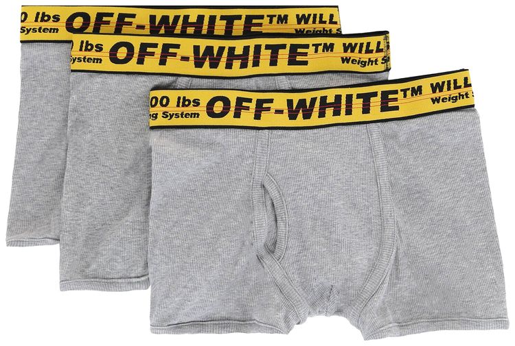 Off White Classic Industrial Boxer 3 Pack Grey