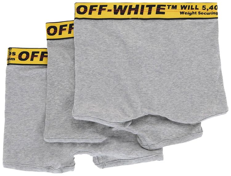 Off White Classic Industrial Boxer 3 Pack Grey