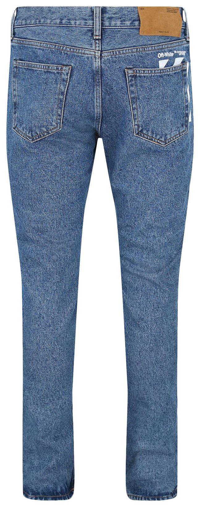 Off White Diag Print Skinny Jeans Blue