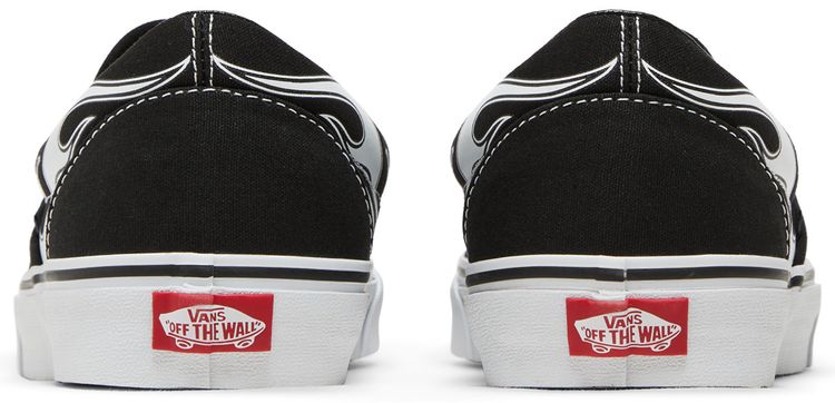 Vans Classic Slip On Flame   Black White