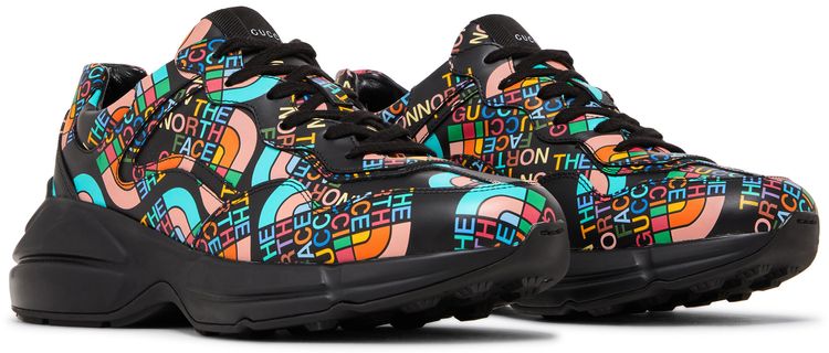 The North Face x Gucci Rhyton Allover Logo   Black Multi Color