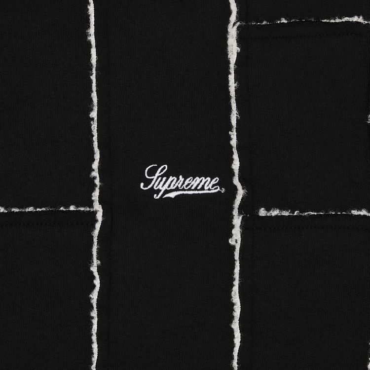 Supreme Faux Shearling Zip Up Hooded Sweatshirt Black