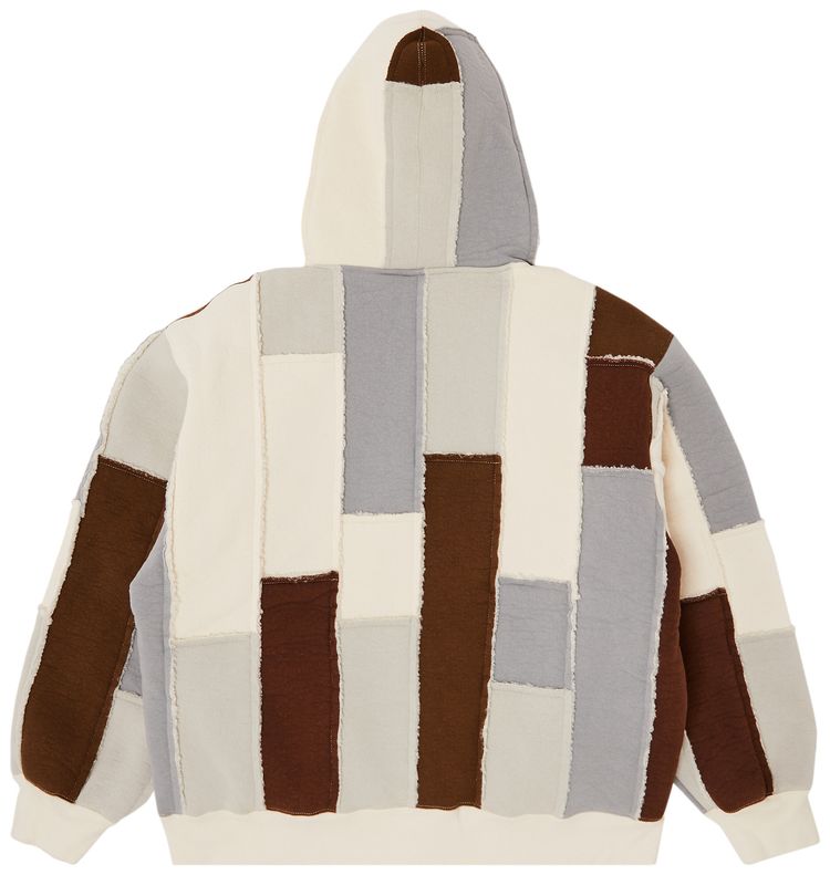 Supreme Faux Shearling Zip Up Hooded Sweatshirt Natural