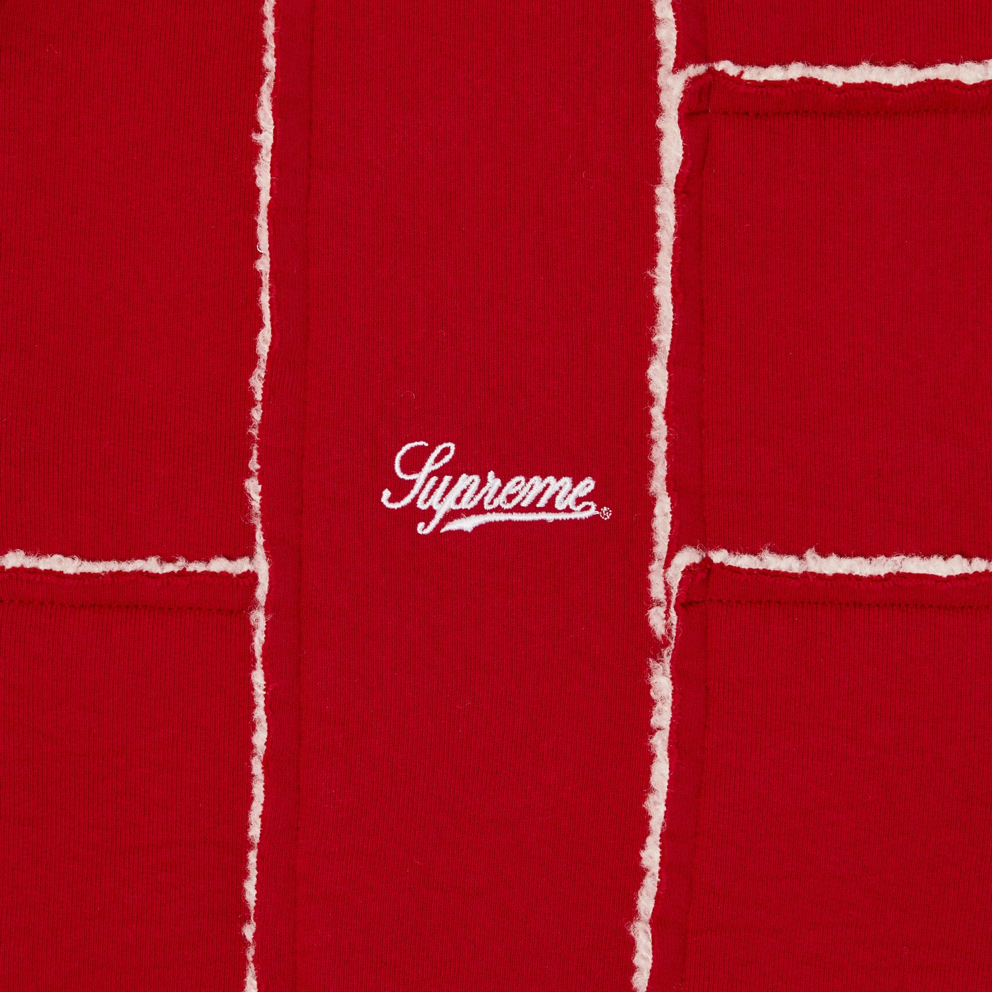 Buy Supreme Faux Shearling Zip Up Hooded Sweatshirt 'Red Buy Supreme Faux Shearling Zip Up Hooded Sweatshirt 'Red