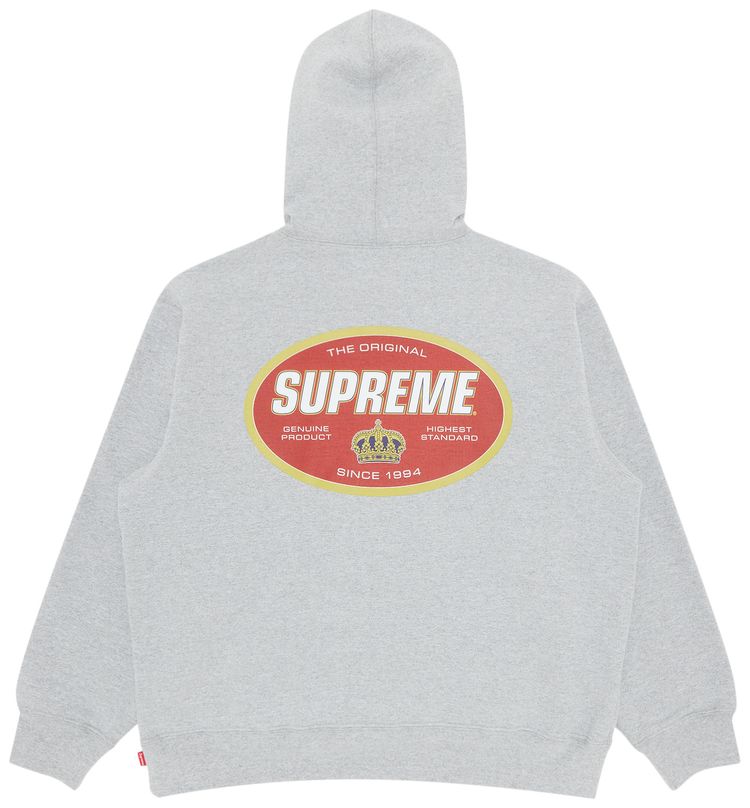 Supreme Crown Hooded Sweatshirt Heather Grey