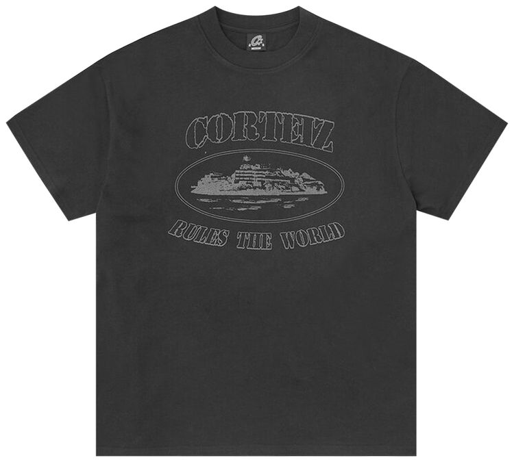 Corteiz Reflective Alcatraz Tee Triple Black