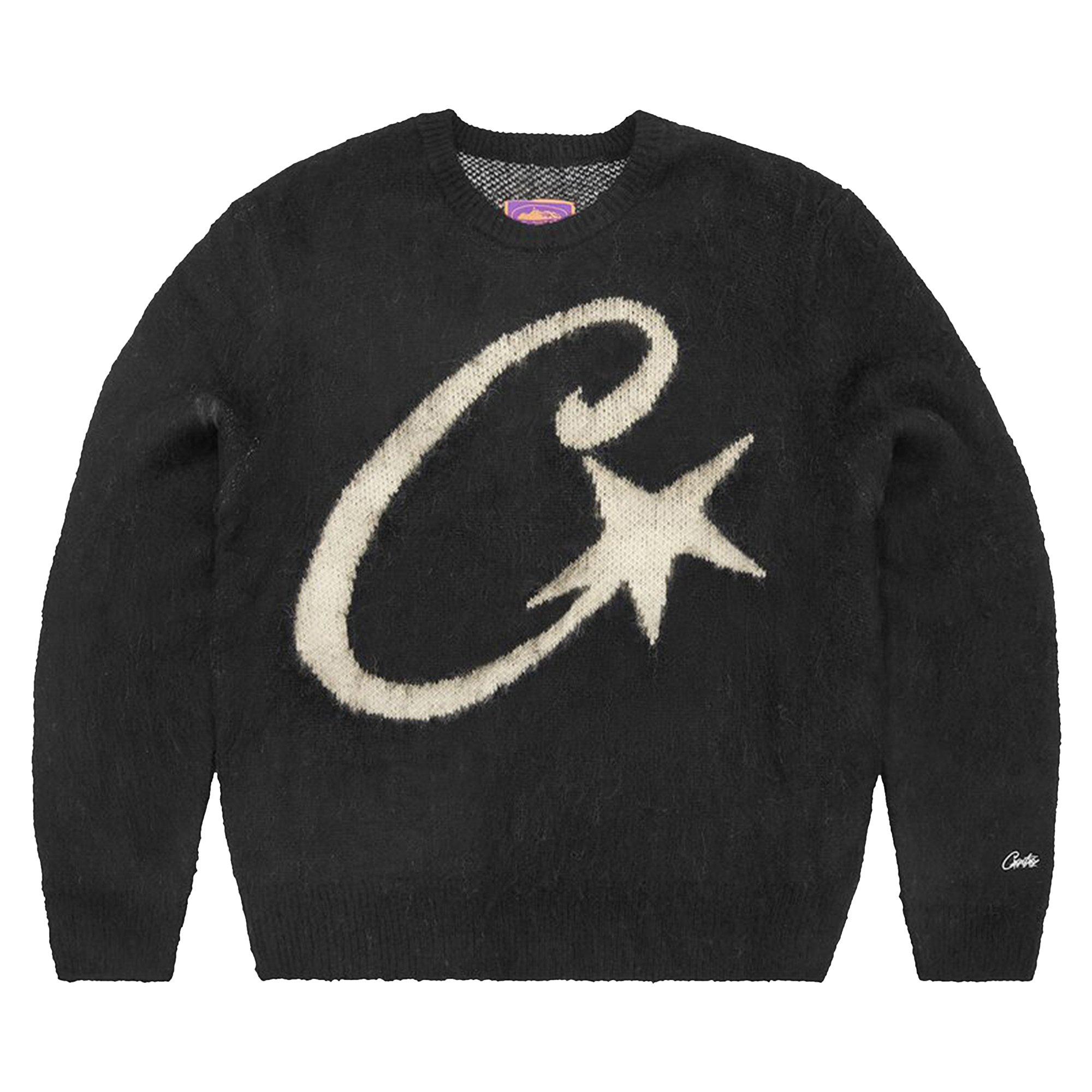 Corteiz C Star Mohair Knit Sweater 'Black'