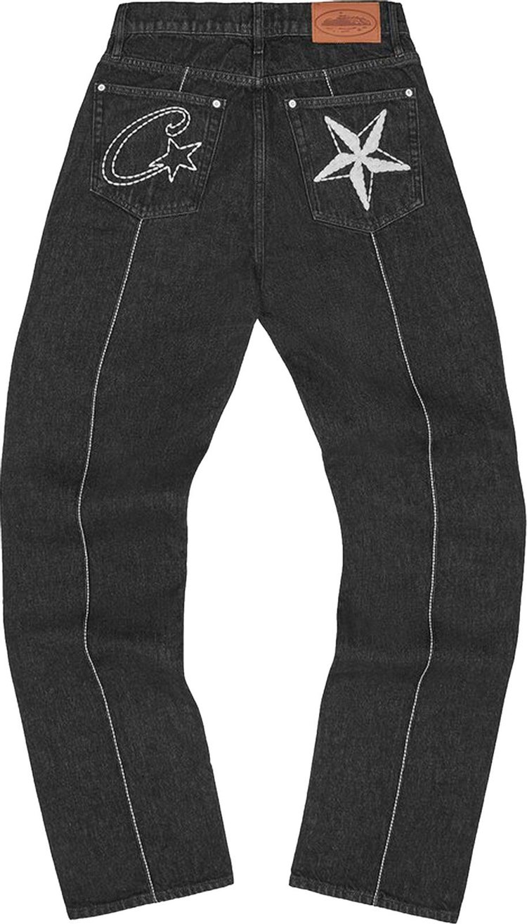 Corteiz C Star Stitch Down Jeans Triple Black