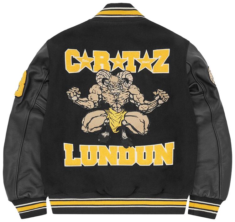 Corteiz CRTZ Goat Varsity Jacket Black