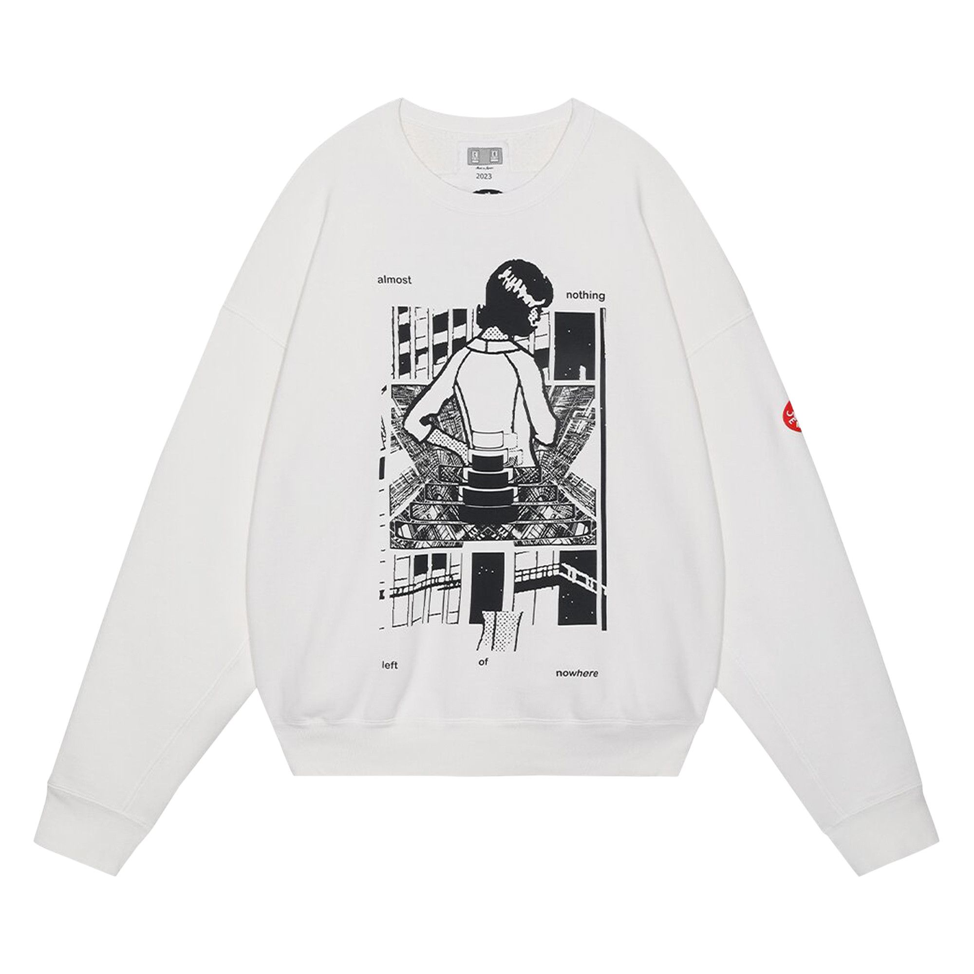 Buy Cav Empt Washed MD Nothing Crewneck Sweatshirt 'White