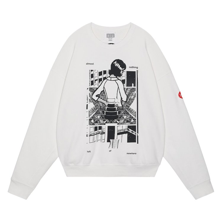 Cav Empt Washed MD Nothing Crewneck Sweatshirt White