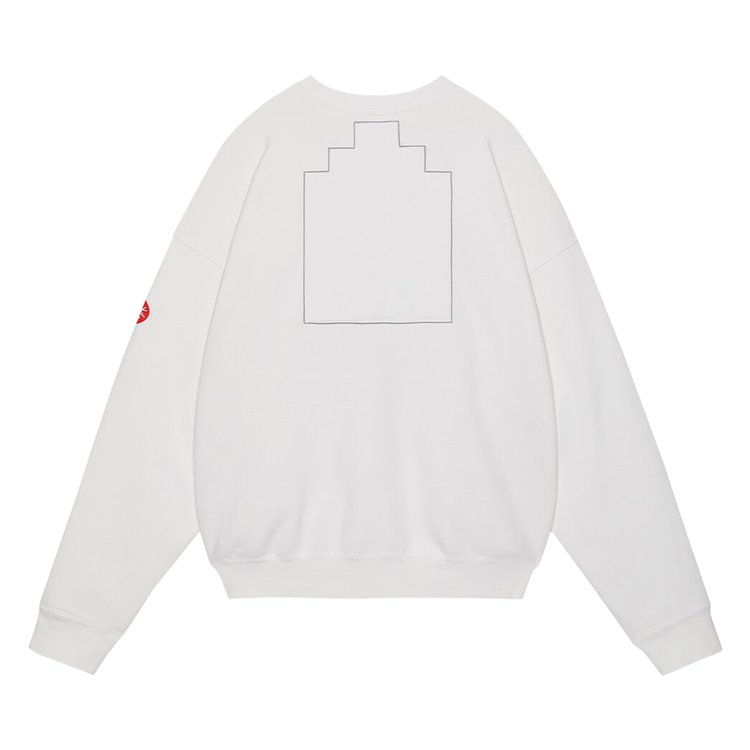 Cav Empt Washed MD Nothing Crewneck Sweatshirt White