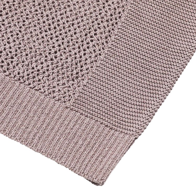 Cav Empt Side Rib Loose Net Knit Sweater Beige