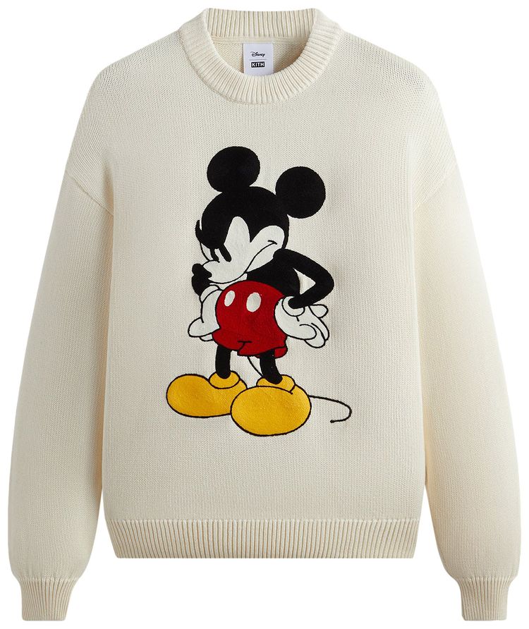 Kith For Mickey  Friends Mickey Crewneck Sweater Sandrift