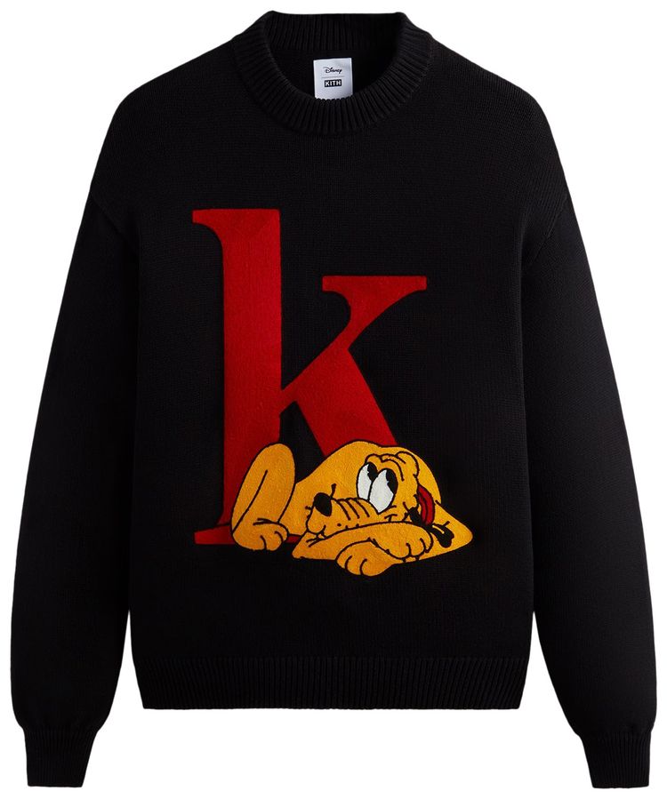 Kith For Mickey  Friends Pluto K Crewneck Sweater Black