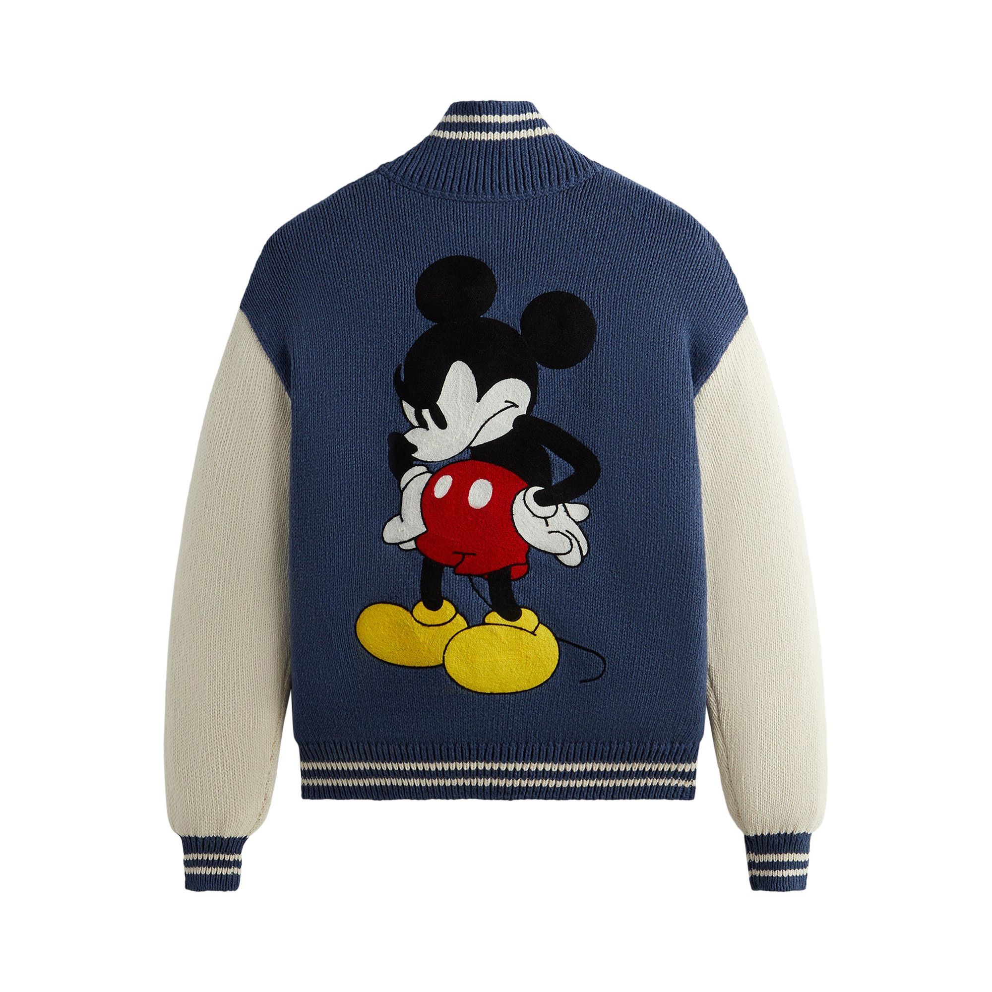 Size m Kith For Mickey & Friends Wyona Full Zip Sweater 'Heather Indigo'
