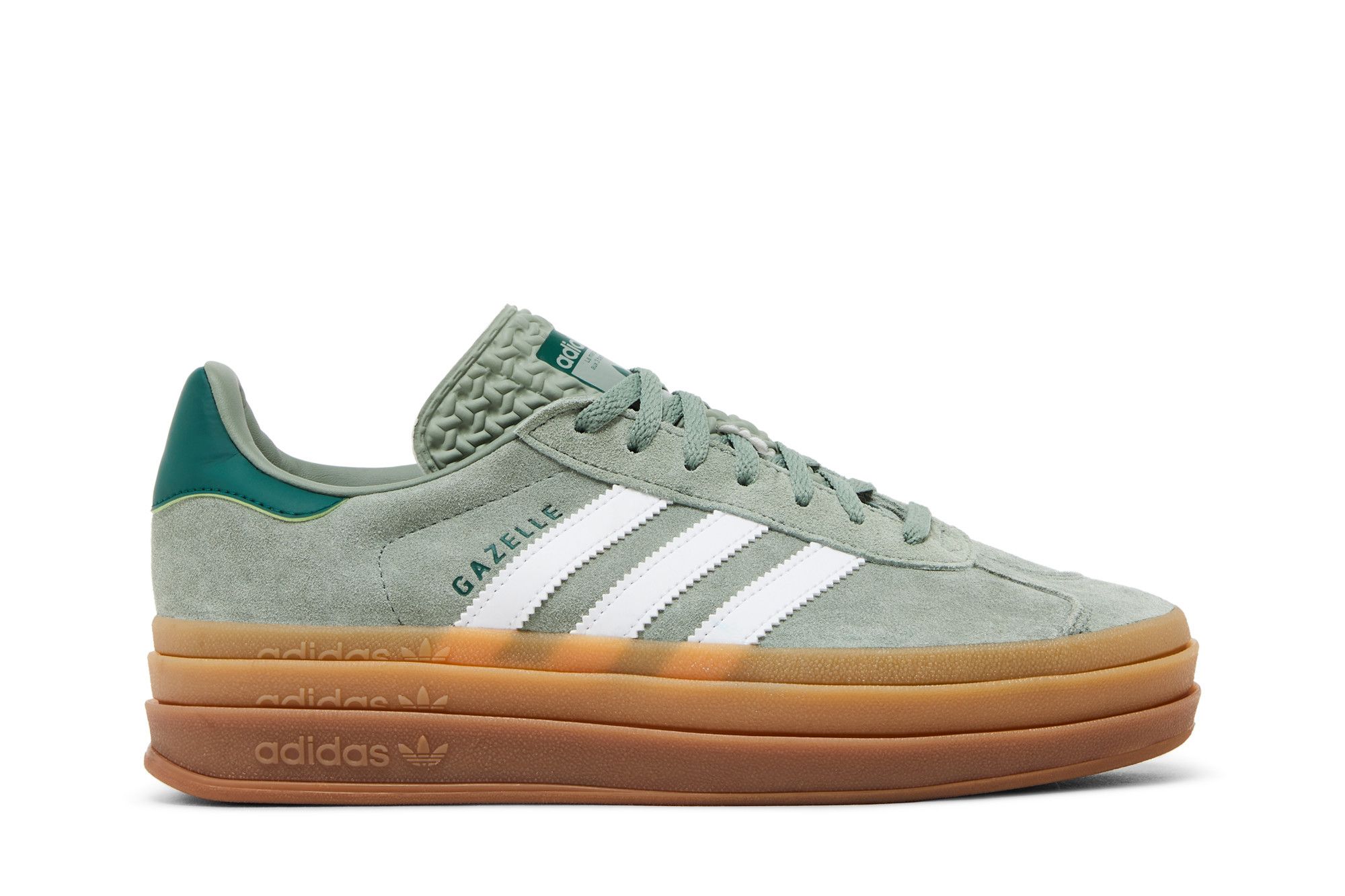 Adidas gazelle top green gum sole