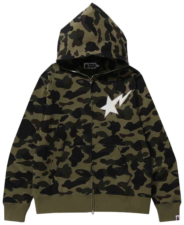 BAPE 1st Camo Full Zip Hoodie Green