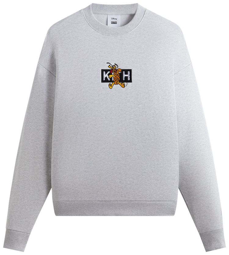 Kith For Mickey  Friends Cyber Monday Pluto Classic Logo Crewneck Light Heather Grey