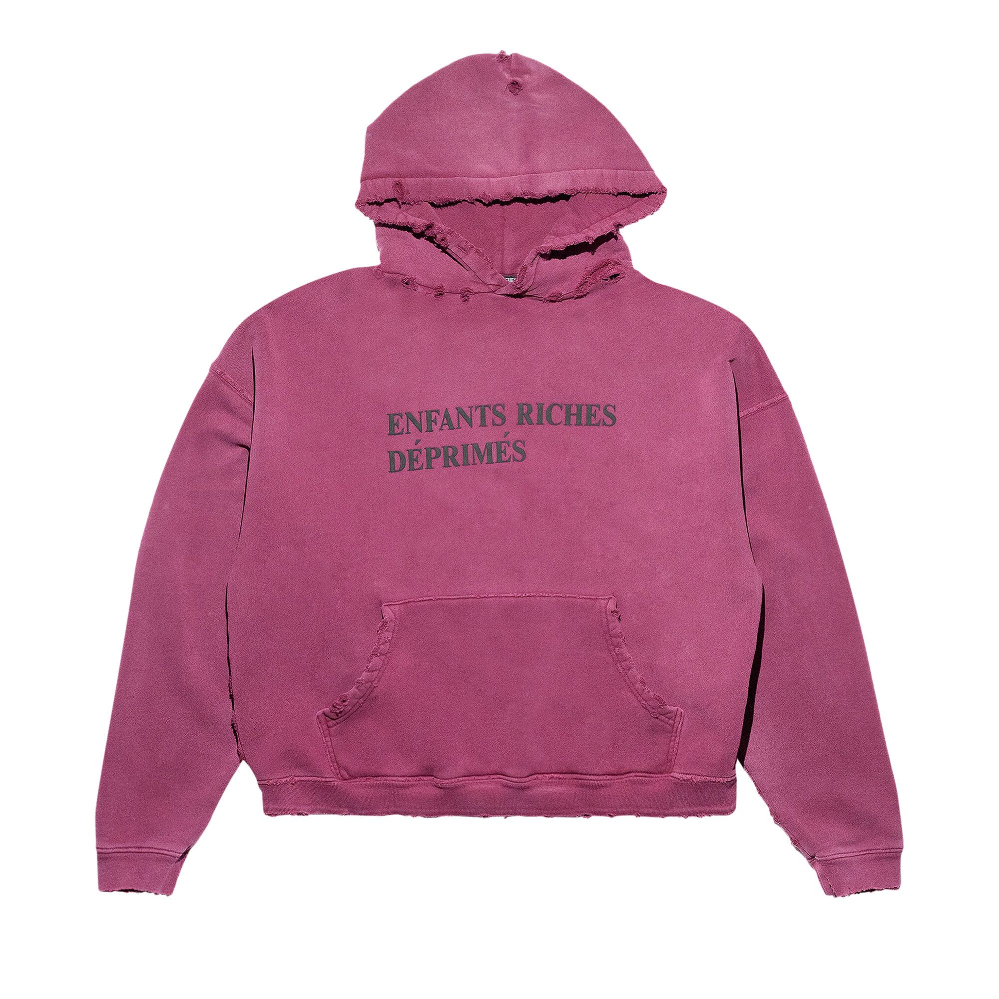 Buy Enfants Riches Déprimés Thrashed Logo Hoodie 'Worn Burgundy
