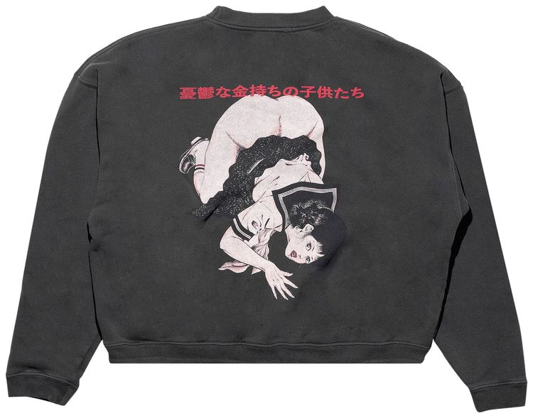 Enfants Riches Deprimes Bad School Girl Crewneck Sweatshirt Faded BlackMulticolor