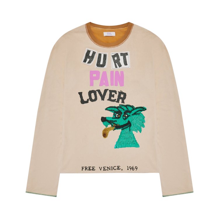 ERL Hurt Lover Reversible T-Shirt 'Ivory Brown'