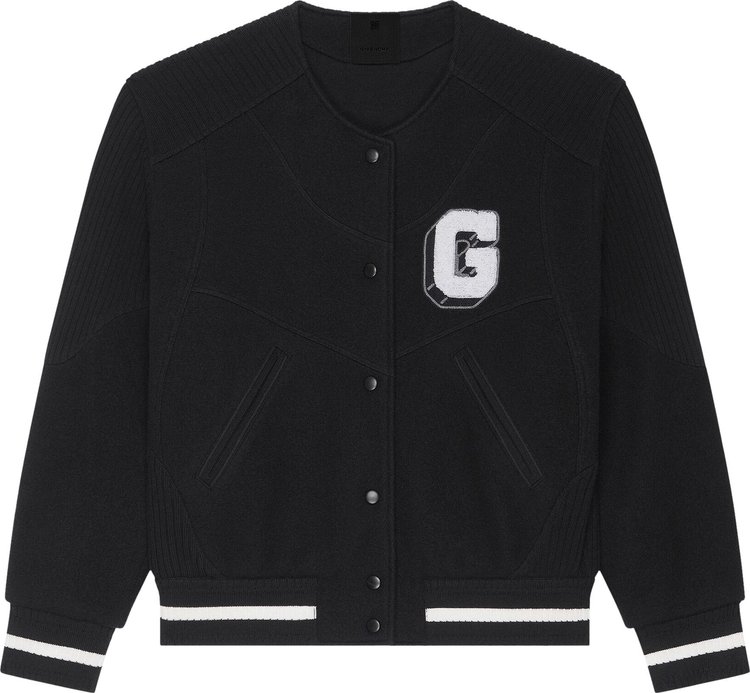 Givenchy Cutlines Bomber Varsity Jacket 'Black'