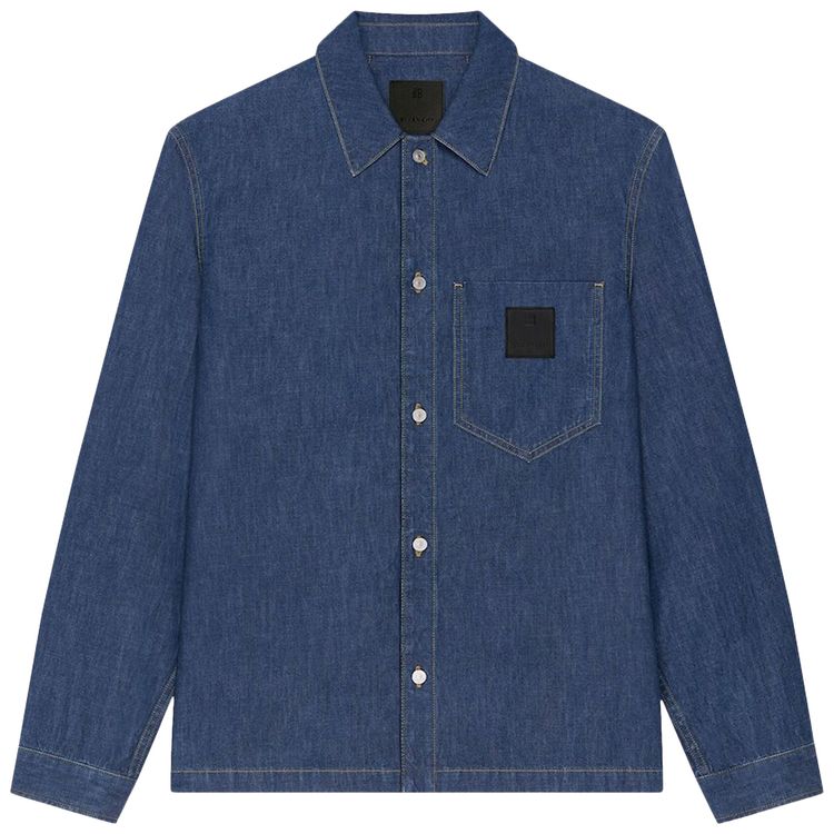 Givenchy Boxy Fit Long Sleeve Shirt Indigo Blue