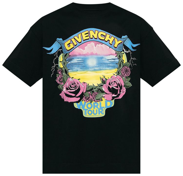 Givenchy Logo Printed Crewneck T Shirt Black