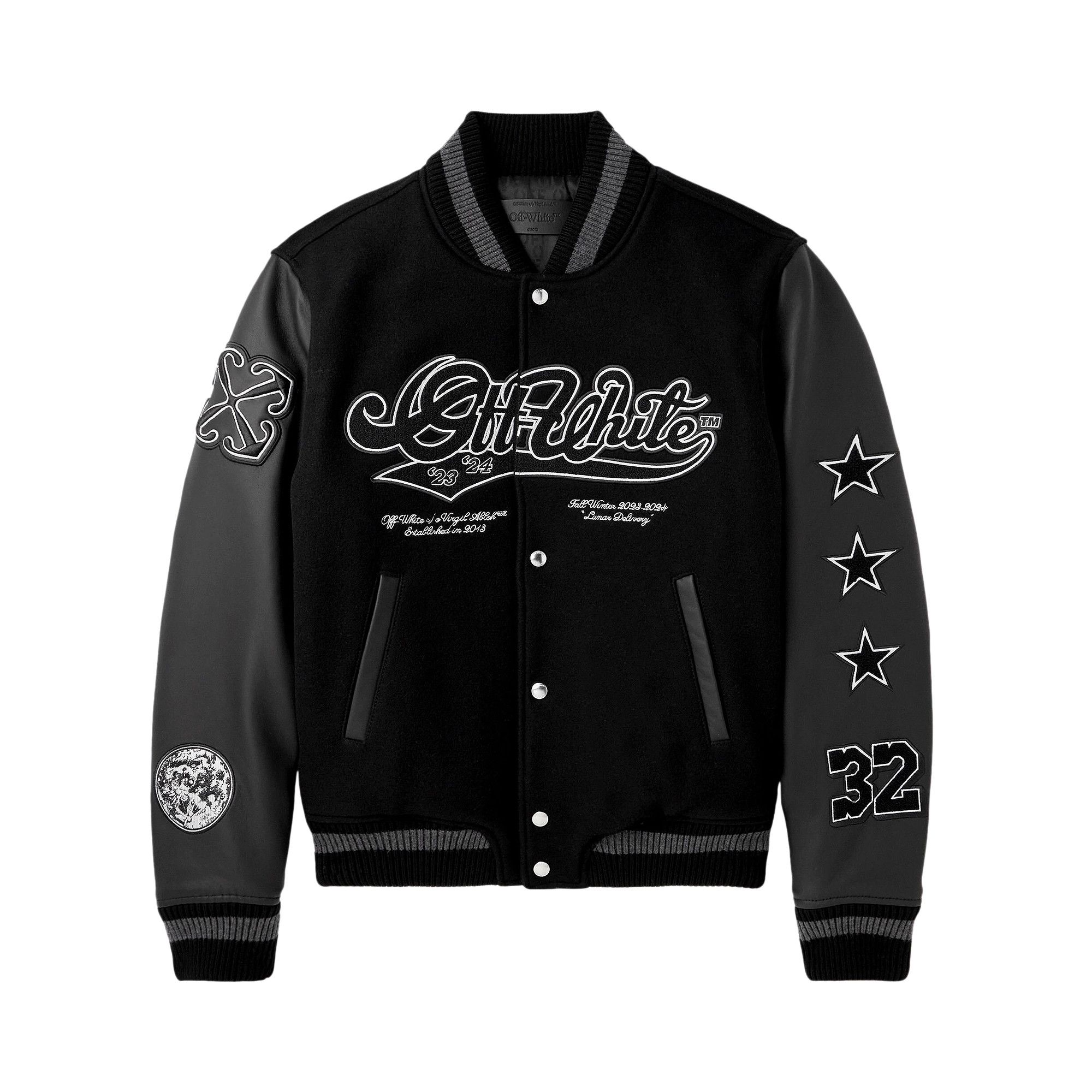 Size 40 Off White Moon Embroidered Bomber Jacket Black