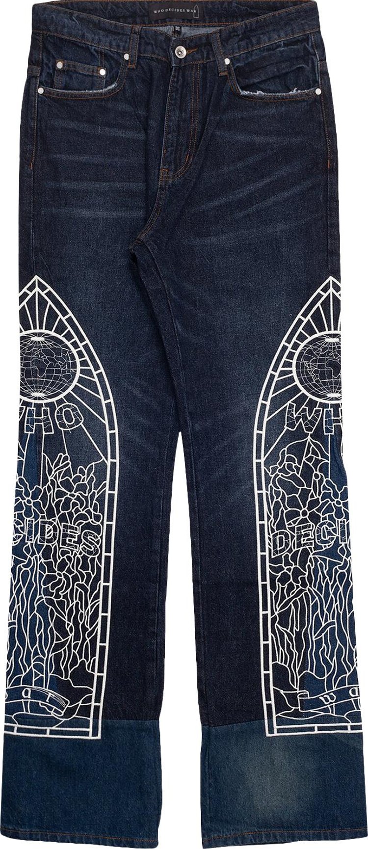 Who Decides War All Over Embroidery Jeans 'Indigo'