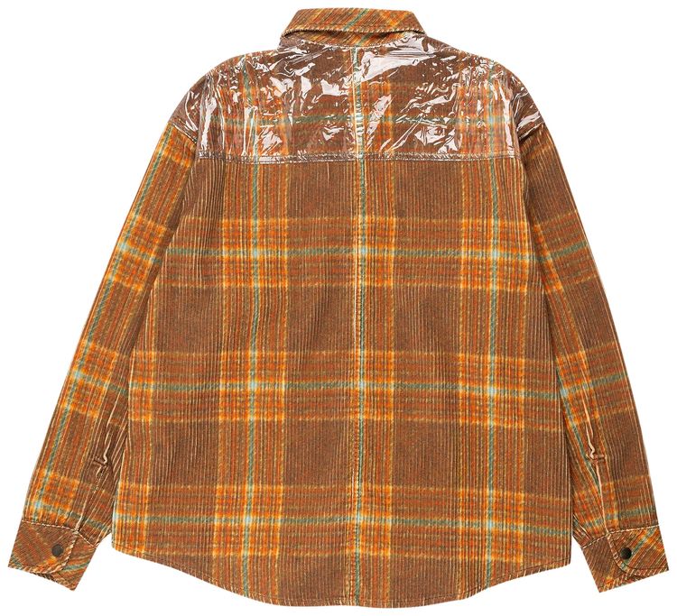 ERL Corduroy Printed Overshirt Grey Brown