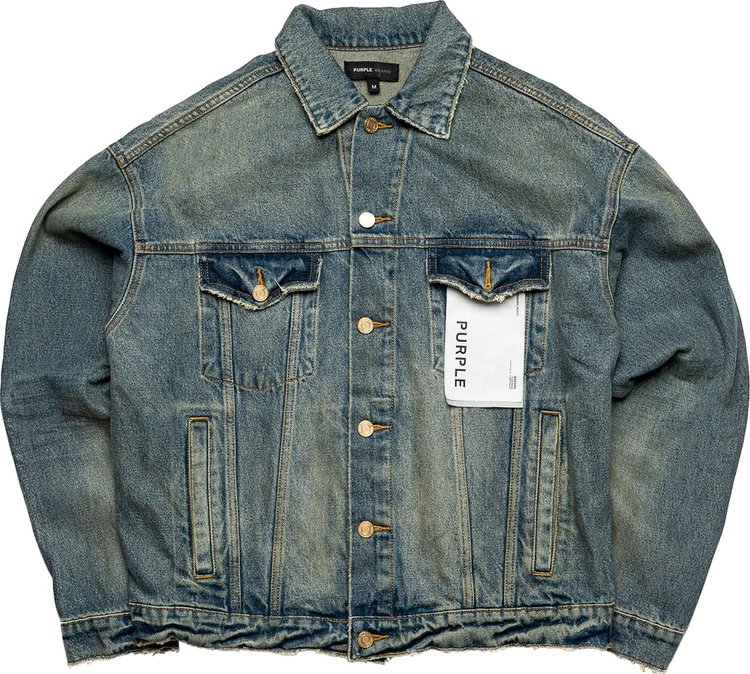 PURPLE BRAND Vintage Dirty Oversized Jacket 'Light Indigo'