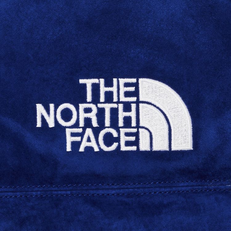 Supreme x The North Face Suede Nuptse Jacket Blue