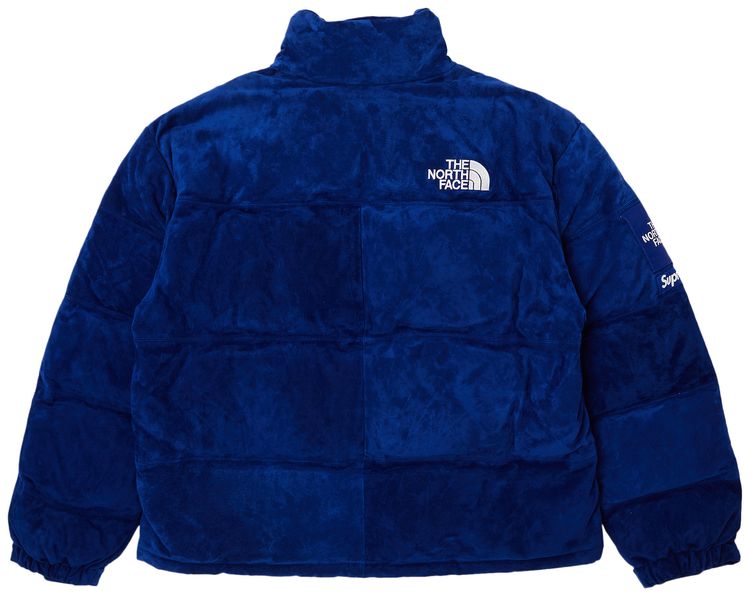 Supreme x The North Face Suede Nuptse Jacket Blue