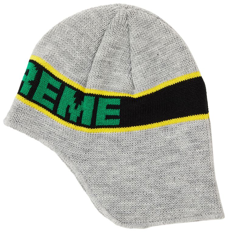 Supreme Earflap Beanie Heather Grey