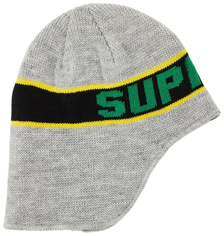 Supreme Earflap Beanie Heather Grey