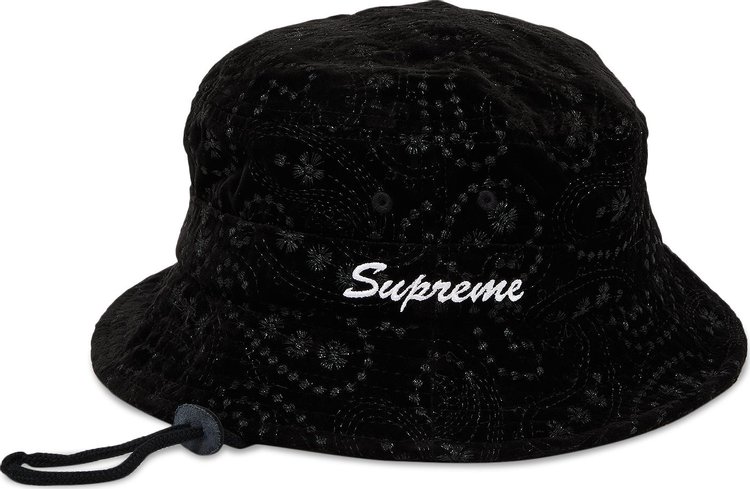 Supreme Velvet Paisley Boonie Black