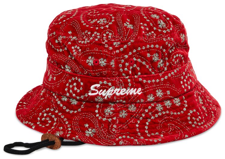 Supreme Velvet Paisley Boonie Red