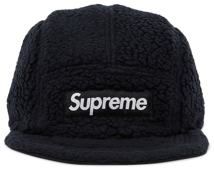 Supreme Polartec Shearling Reversible Camp Cap Black