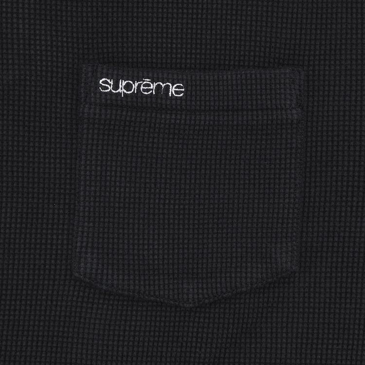 Supreme Thermal Long Sleeve Polo Black