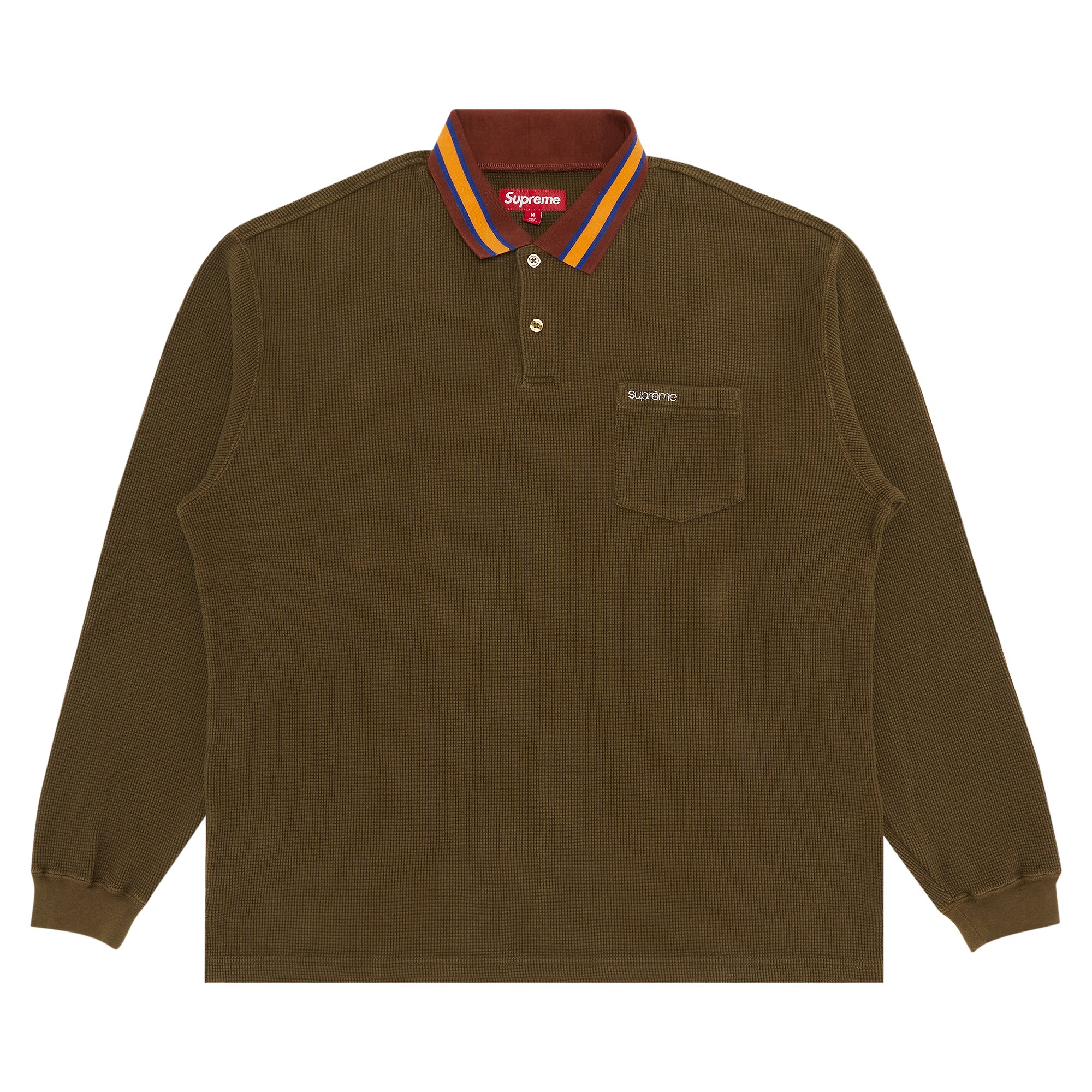 Supreme Thermal Long-Sleeve Polo 'Olive'
