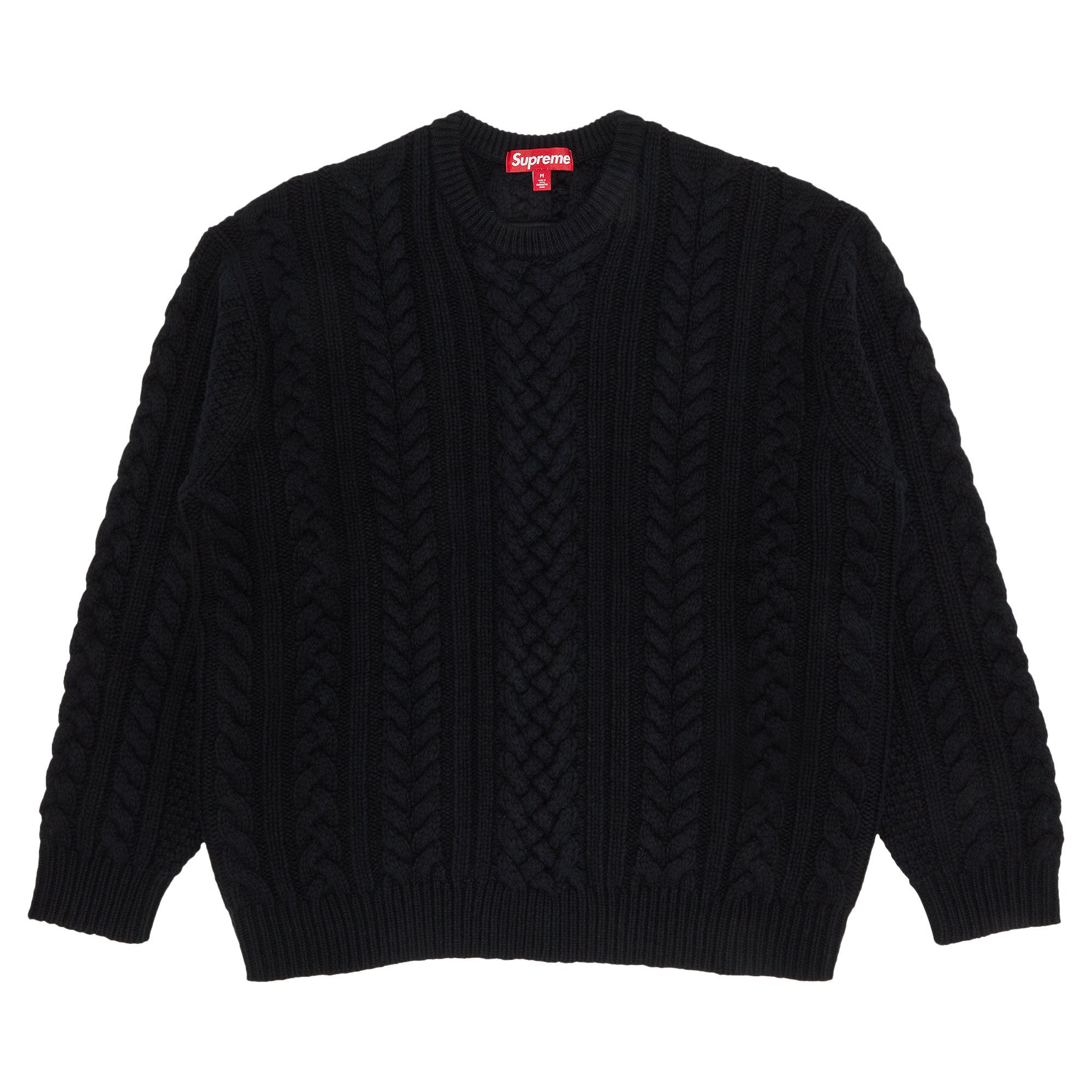 Buy Supreme Appliqué Cable Knit Sweater 'Black' - FW23SK19 BLACK