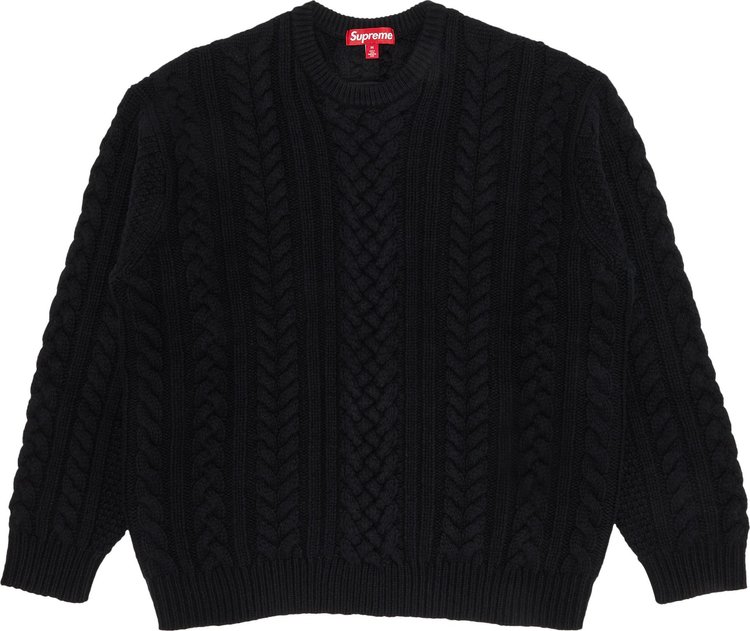 Supreme Appliqué Cable Knit Sweater 'Black'