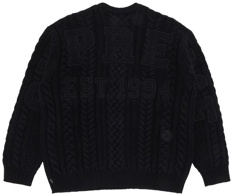 Supreme Applique Cable Knit Sweater Black