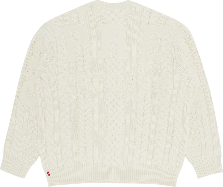 Supreme Applique Cable Knit Sweater Ivory