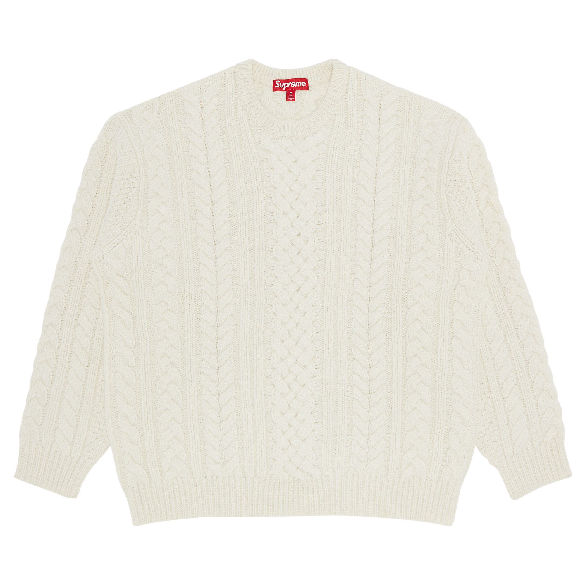 Buy Supreme Applique Cable Knit Sweater Ivory FW23SK19 IVORY GOAT CA