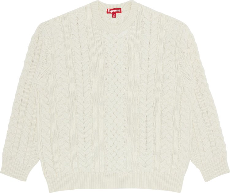 Supreme Applique Cable Knit Sweater Ivory